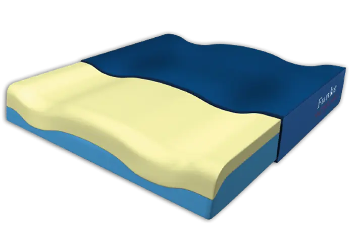Rollstuhl Sitzkissen 48x42x8 cm Premium Visco blau zur Dekubitustherapie 