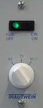 Trautwein Wärmeschrank Steuerung  Ausf. N und Therm-Packungen 30°C - 85°C OHNE ZEITSCHALTUHR 
