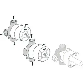 Erlen Armatur Unterputz 3-Wegeumstellung Grundkörper 