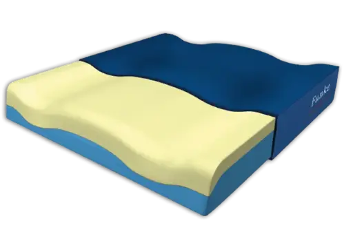 [NRS0065] Rollstuhl Sitzkissen 48x42x8 cm Premium Visco blau zur Dekubitustherapie 